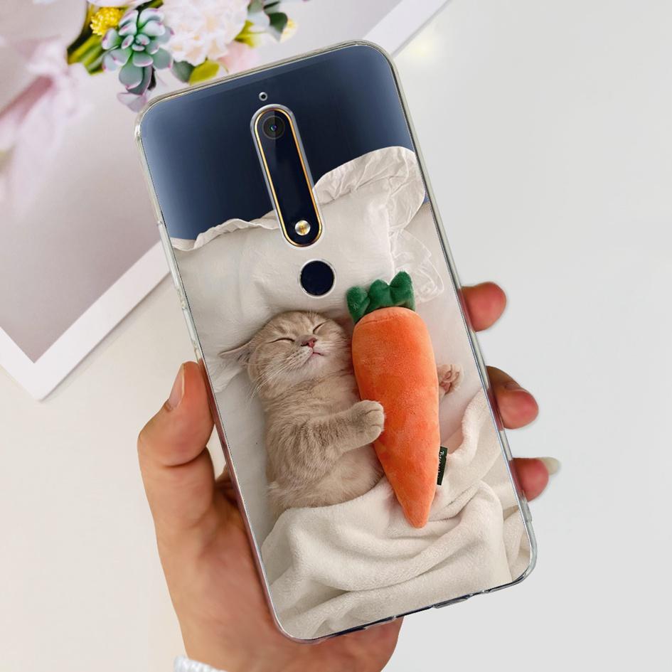 For Nokia 6 2018 Case Fashion Flower Soft Silicone Bumper For Nokia 6.1 Cover TA-1043 TA-1045 TA-1054 TA-1050 TA-1068 Phone Case