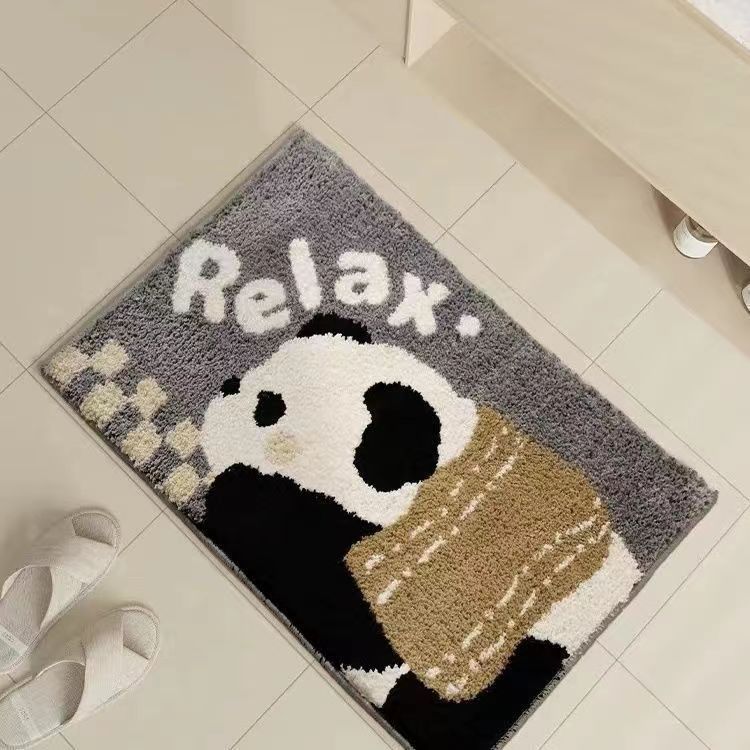Thickened Cartoon Cashmere Foot Mat Bathroom Floor Mat Toilet Absorbent Non-slip Mat Washroom Wear and Dirty Floor Mat