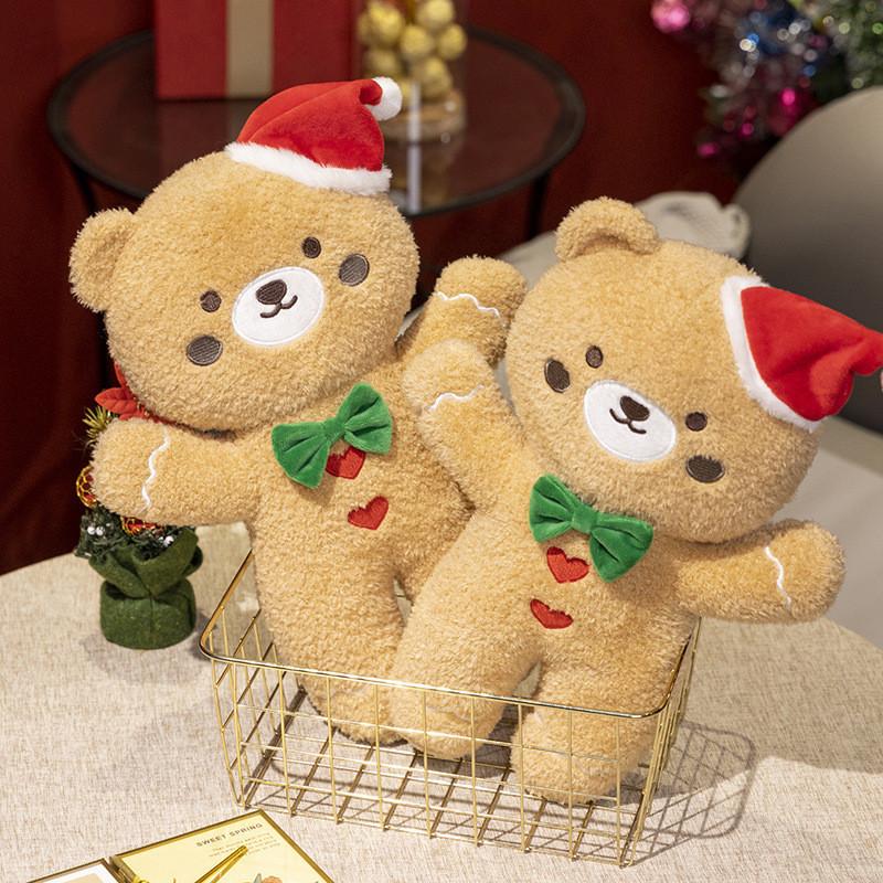 Bear Christmas Plush Toy Doll With Pp Cotton Filling For Festive Use Holiday