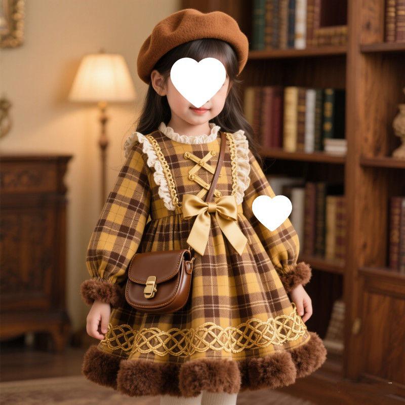 

2025 Autumn/Winter Stylish Lolita Birthday Gown for Little Girls Size 100