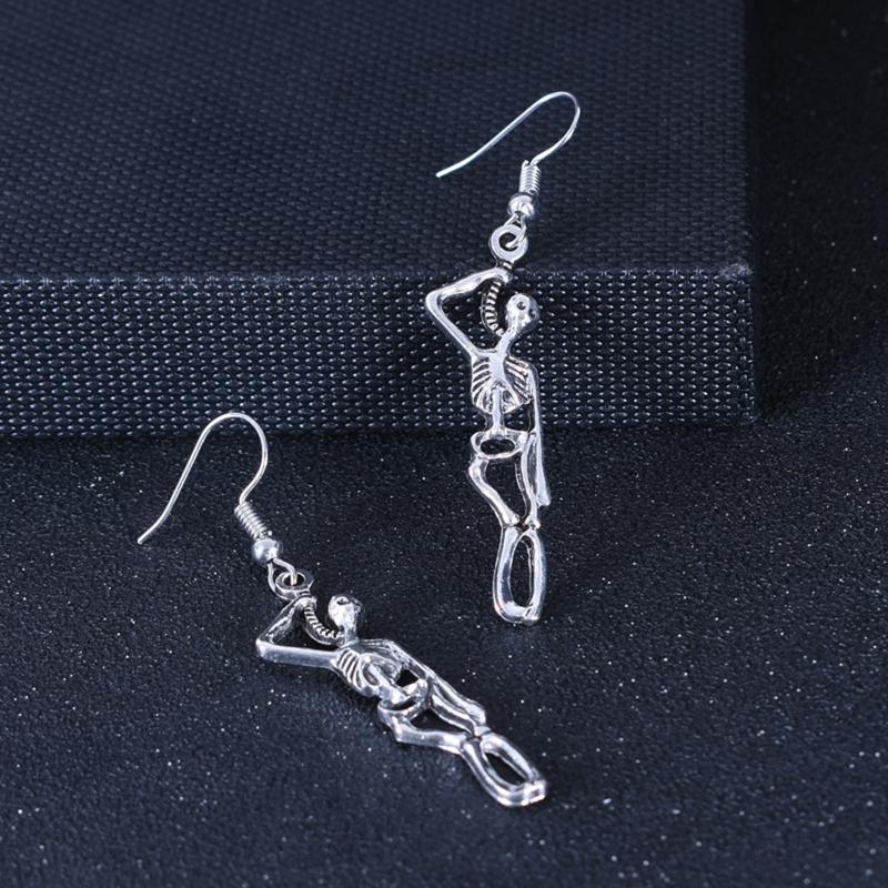 9x Goth Mysterious Drop Earring Jewelry Rose Heart for Butterfly Bat Skull for Cross Pendant Charm Vintage Earring For W