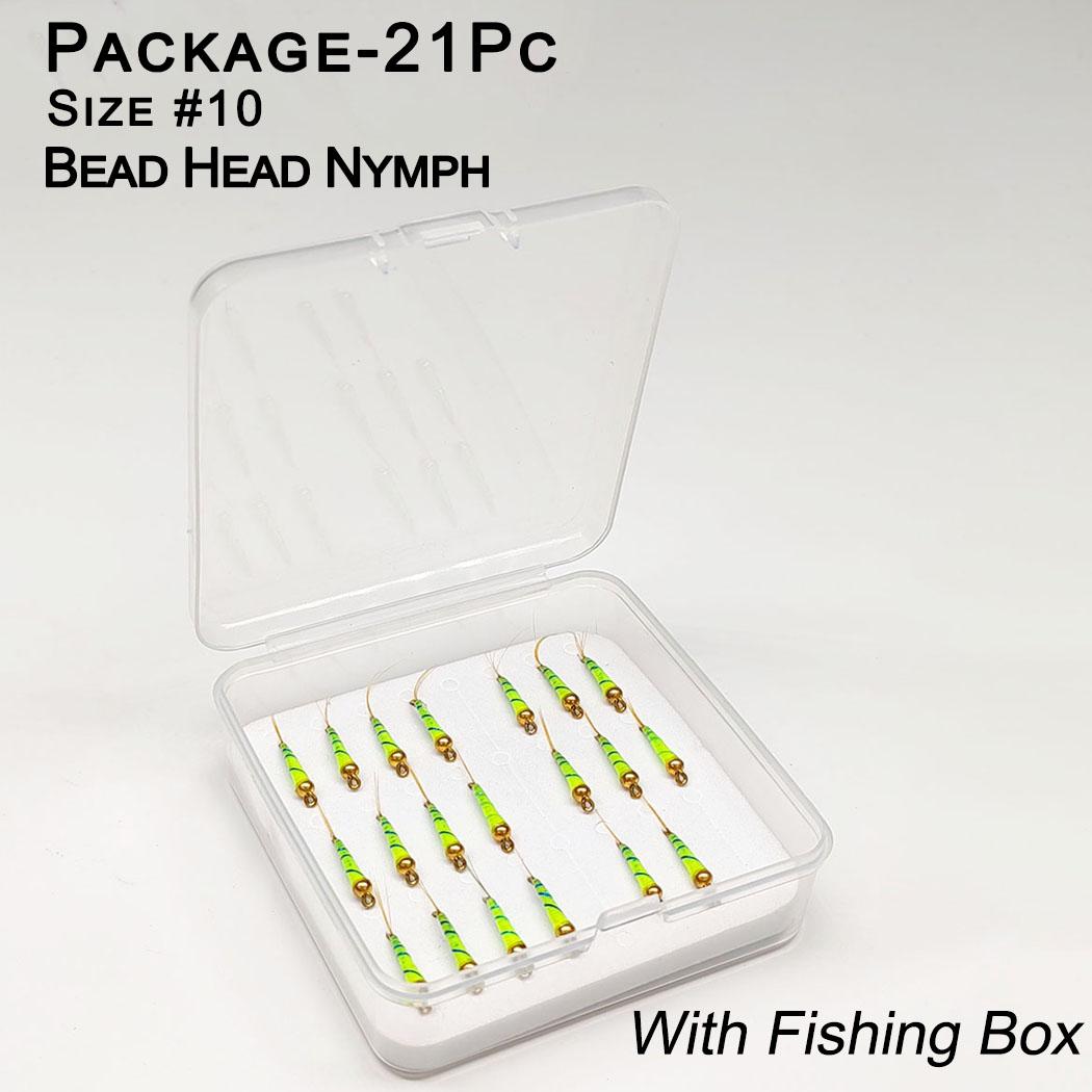 

21Pcs (Size#10) Fly Fishing Flies Wet Flies Bait for Flishing Trout/carp Fishing Artificial Lure Accessories with Flies Box 21Pcs (Size#10)
