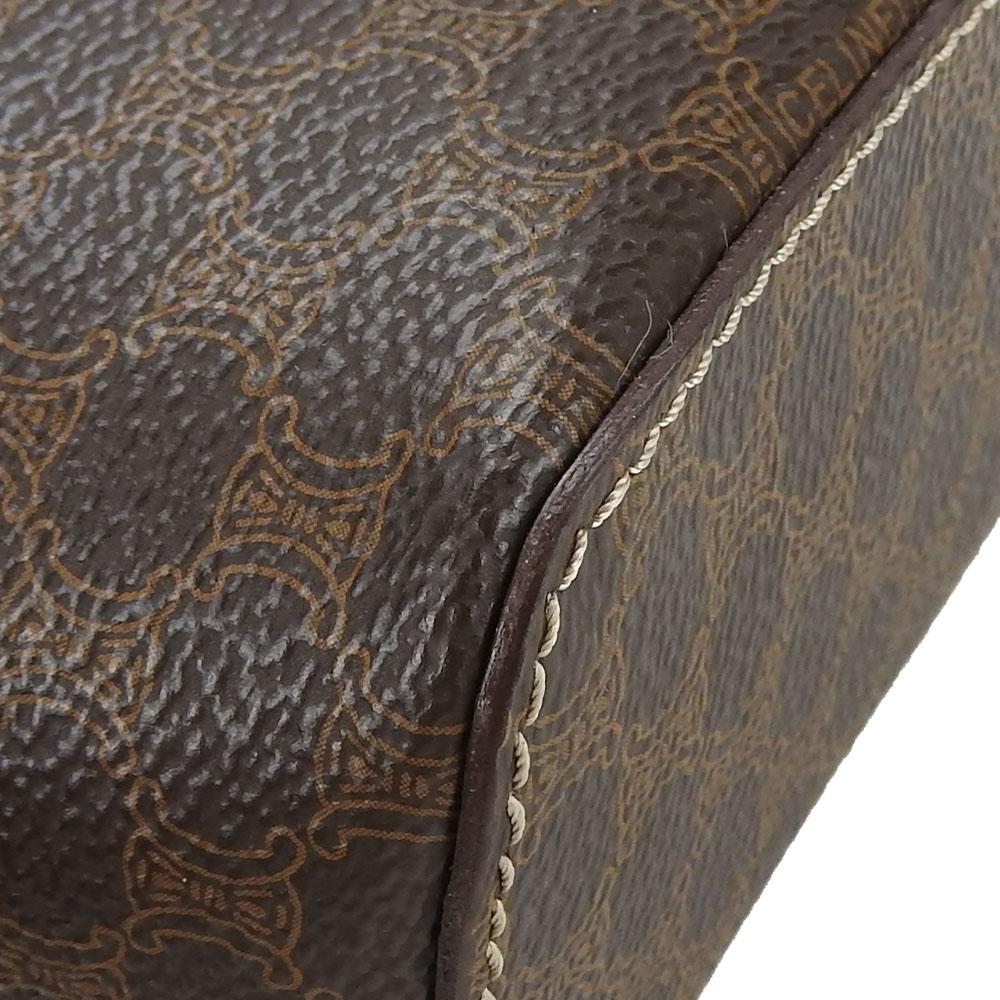 Bolsa de Mão CELINE Usada Macadam PVC/couro Marrom Bolsa de Necessaire