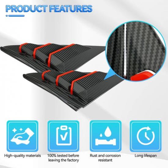 For Honda Civic Type R Hatchback  2016- Rear Side Vent Window Louver Cover