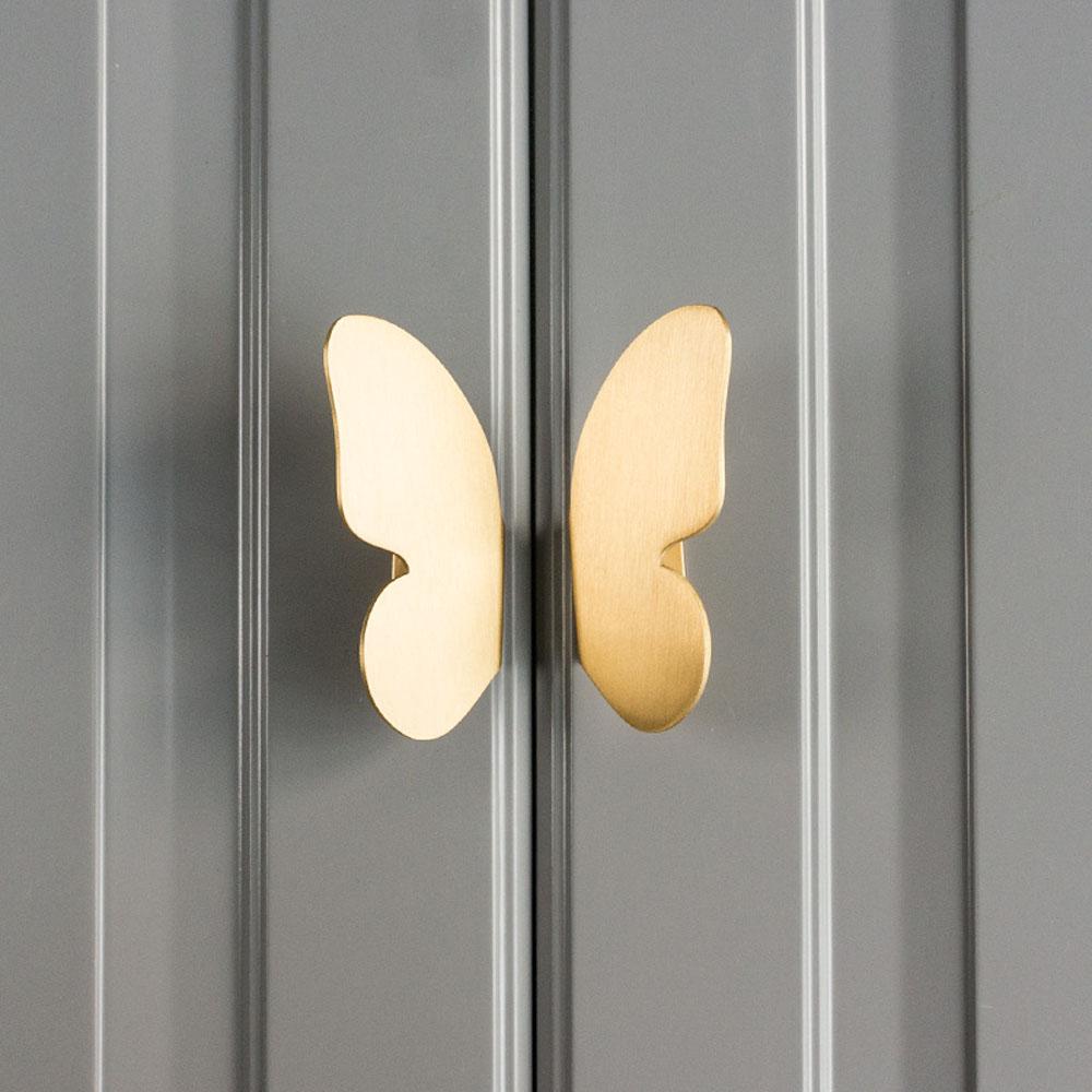Cabinet Pulls Gold Color Cupboard Furniture Hardware Butterfly Door Knob Drawer Handles Pull Handle