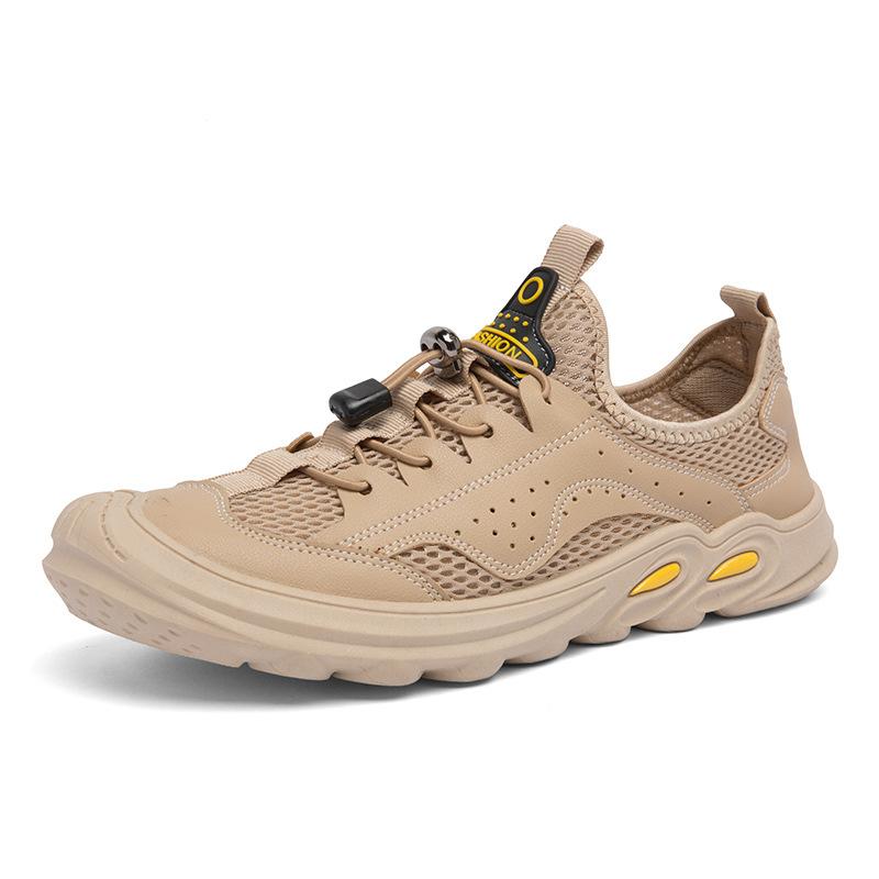 

2021 лето мужская обувь сетчатая обувь спортивная обувь дышащая уличная обувь для бега сандалии на одной педали 44 бежевый