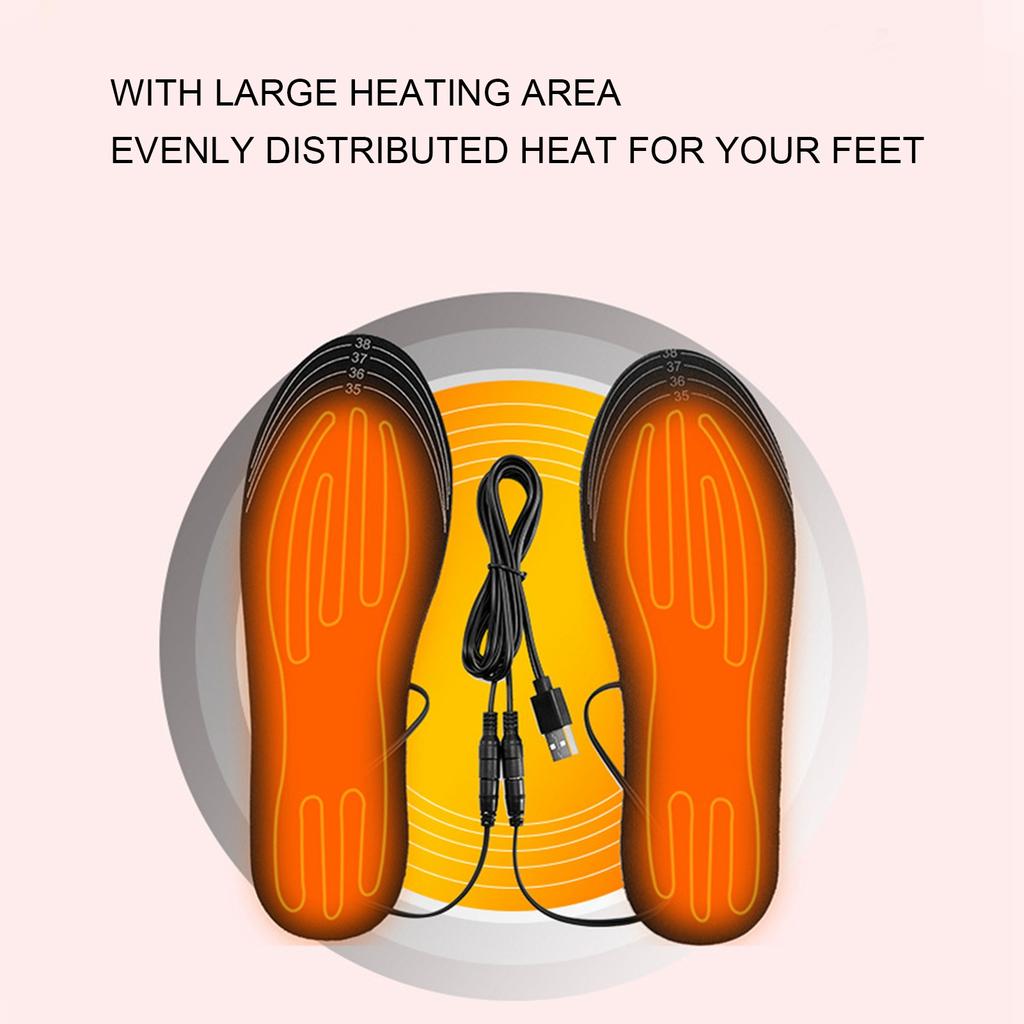 Electric Heating Insoles Cuttable Size Breathable Keep Warming USB Heated Shoes Pads for Men 40?46