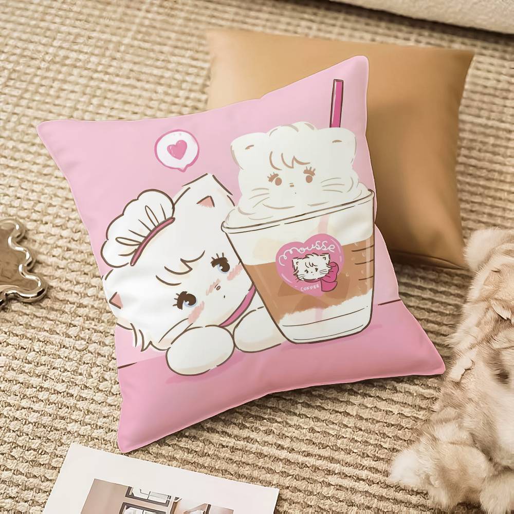Mikko Illustrations Pillow Case Anti-Dustmite Invisible Zipper Sofa Bed Peach skin 18*18(CM)-1Pcs