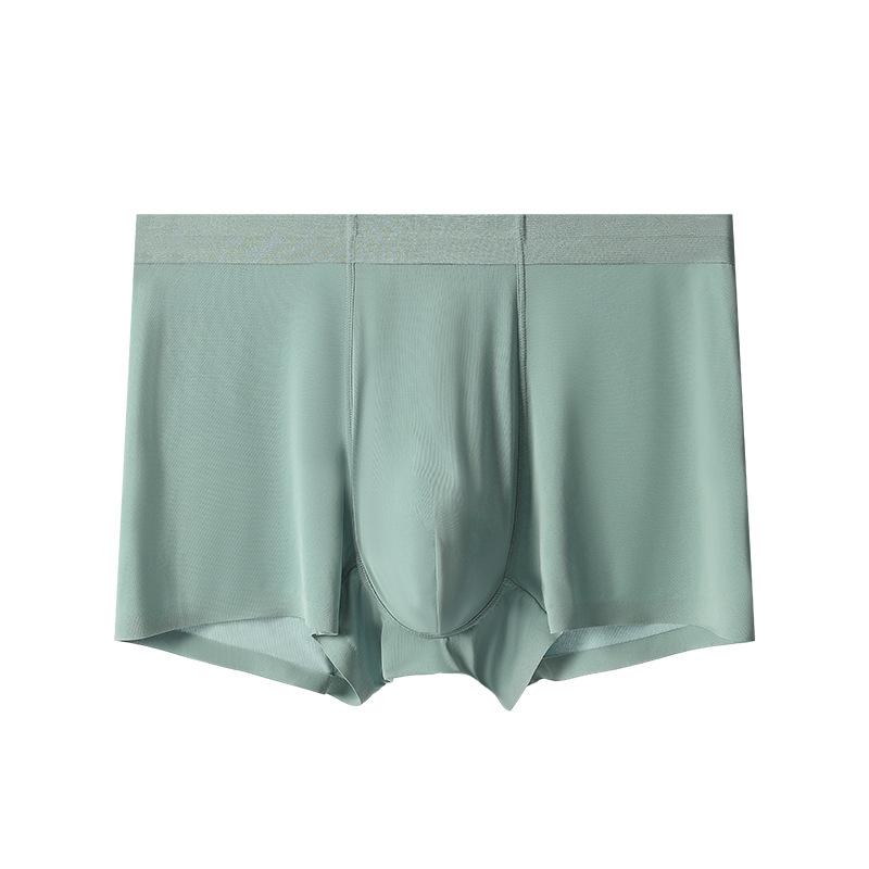 

1 Pcs Ice Silk Space Capsule Underwear Men s Compartment Solid Summer Breathable Ultra-Thin Boxers Shorts Hombre 3XL м ята зелений колір