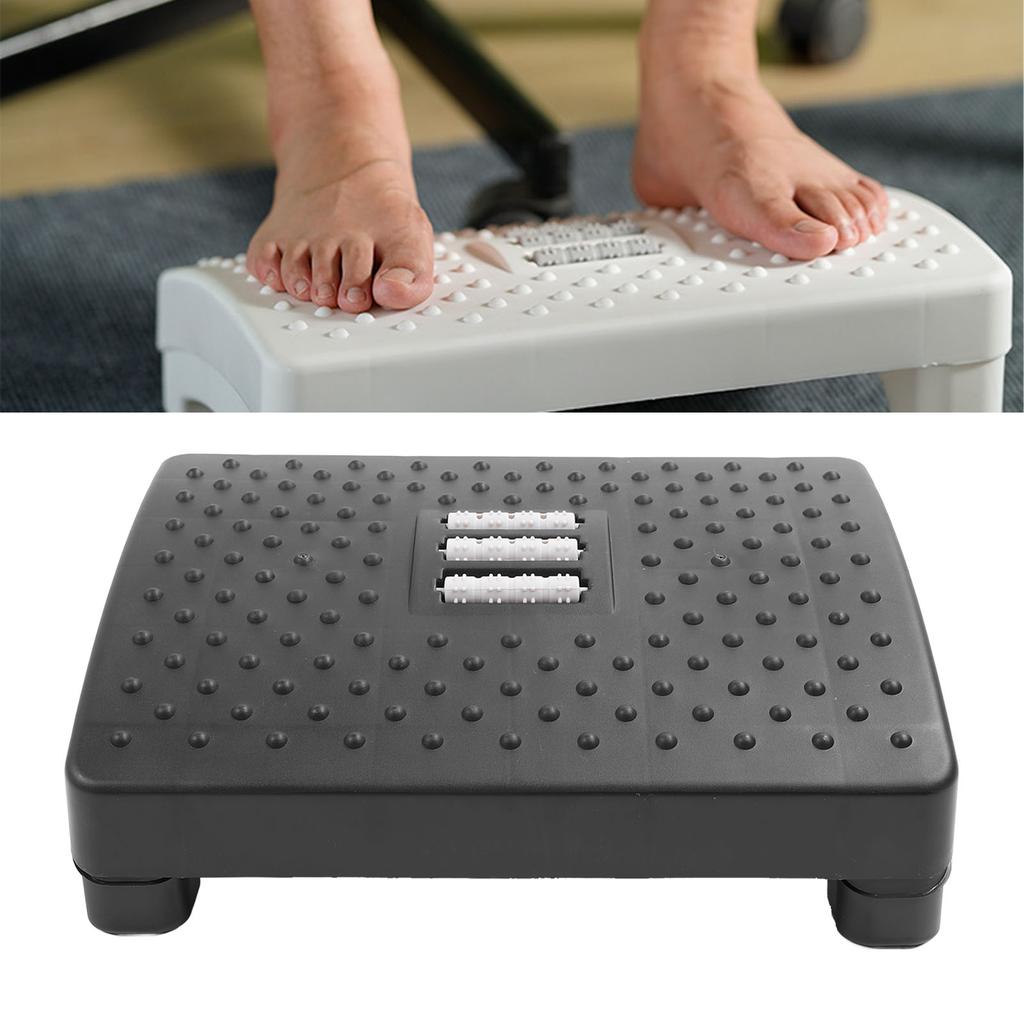 Stolička na nohy Pohodlná podložka pod nohy pod stůl Protiskluzová stolička na nohy s masážním válečkem pro koupelnu