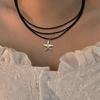 Daily Wear Starfish Charm Clavicle Chain Necklace Tie Up Rope Y2K Star Pendant