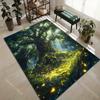 Enchanted Forest with Glowing Tree Print Carpet Rug for Living Room Bedroom Sofa Doormat Home Decor Non-slip Floor Mat