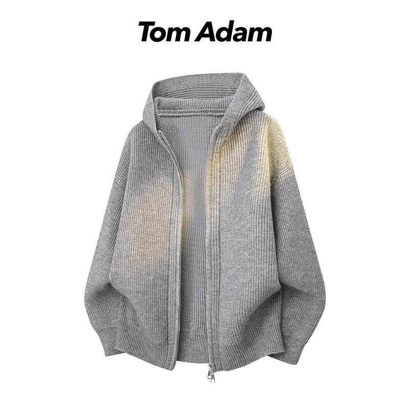 

ТОМ АДАМ Американский Ретро Кардиган с Капюшоном на Двойной Молнии 2XL