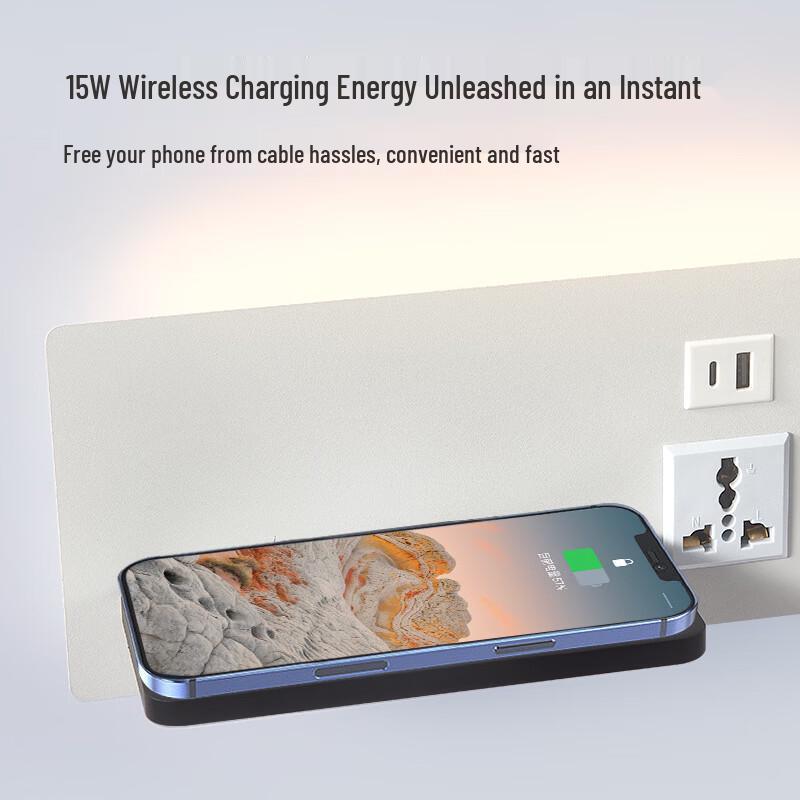 OEING Bedside Wall Lamp with USB and Wireless Charging
