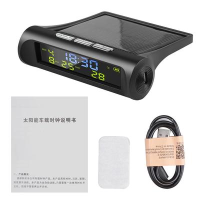 TPMS per auto Look orologio digitale per auto solare con ora LCD e data Display della temperatura in auto Accessori interni auto