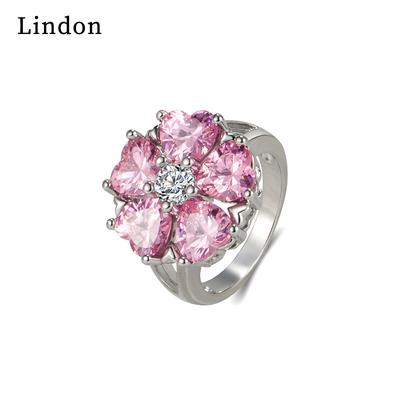 Lindon Classic Copper Alloy Zircon Ring Ladies Jewelry Wedding Promise Party Gift