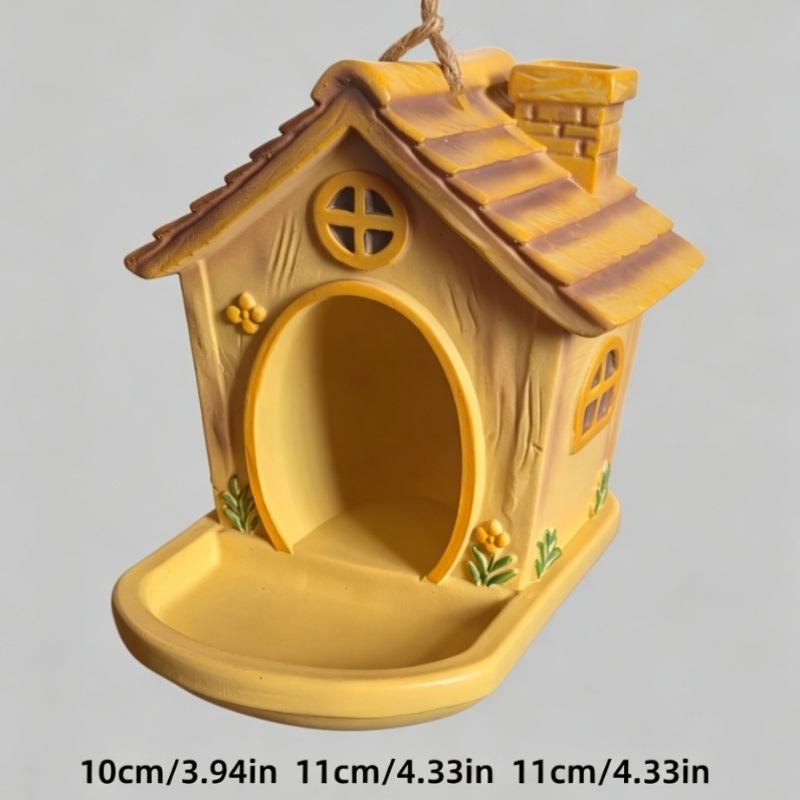 Casa Creativa para Exteriores Colgante de Tocón de Árbol Comedero para Pájaros para Jardín, Patio, Balcón, Diseño de Jardín, Equipo de Alimentación