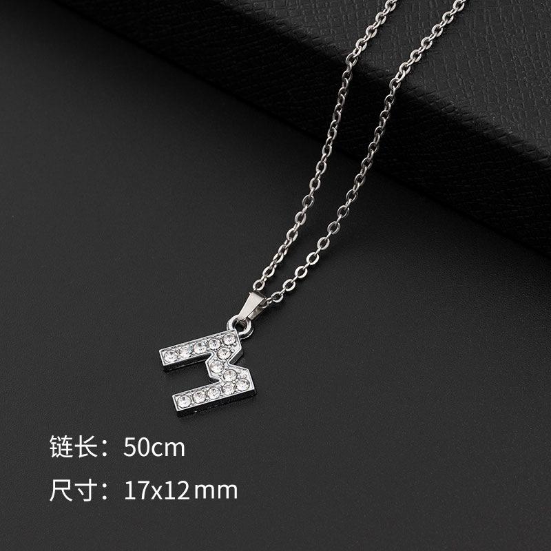 Модное английское буквенное ожерелье со стразами для женщин One Size серебряный