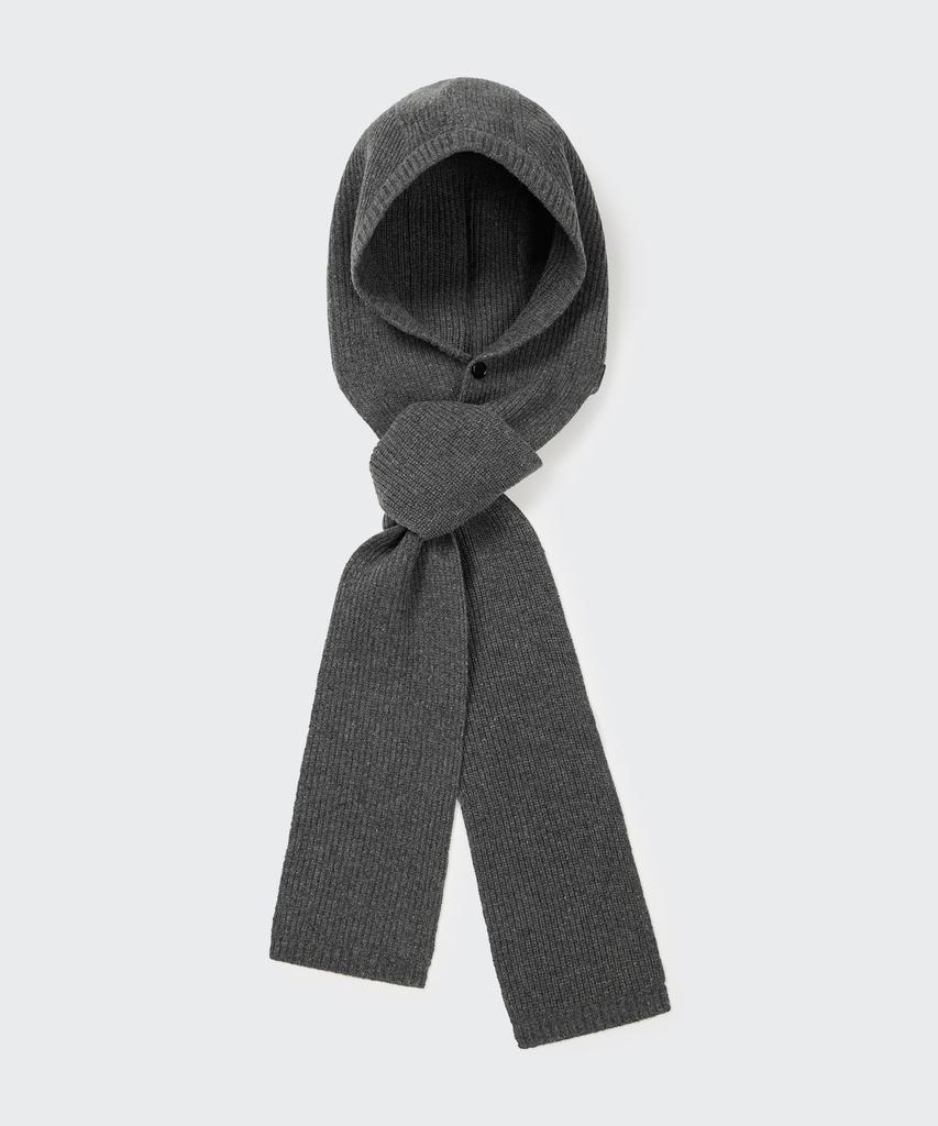 Musinsa Standard Lambswool Knit Scarf Balaclava [Medium Gray]