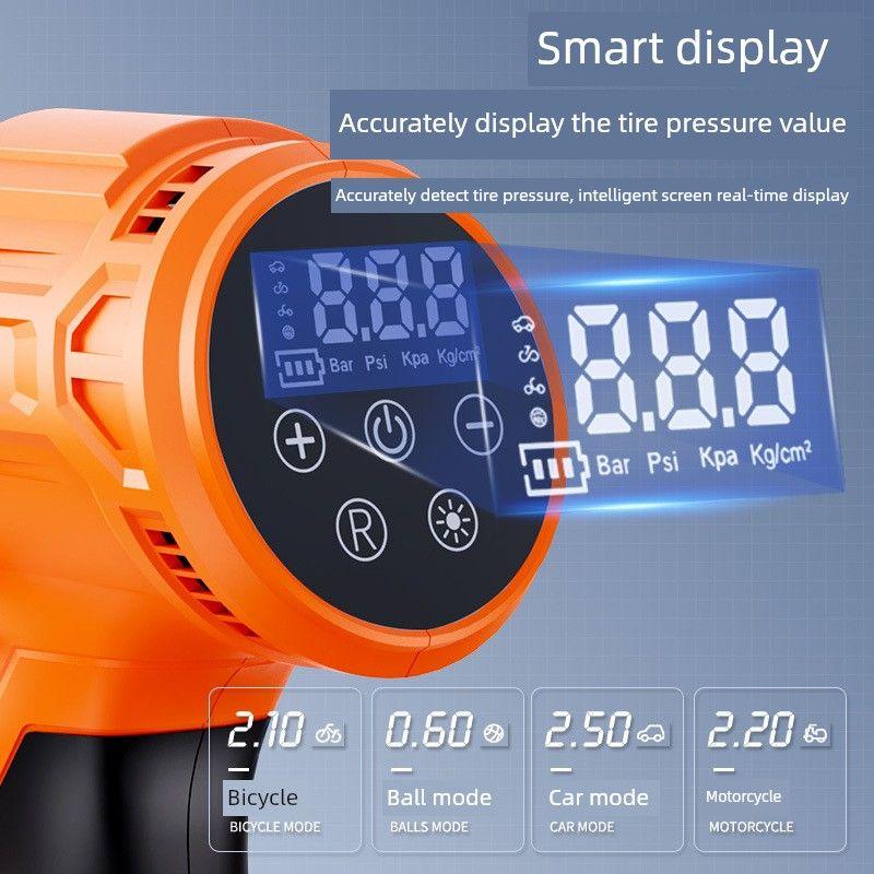 Wireless Car Air Pump, Portable Car Electric Tire Inflator, Electric Vehicle, Motorcycle, Automatic Air Pump