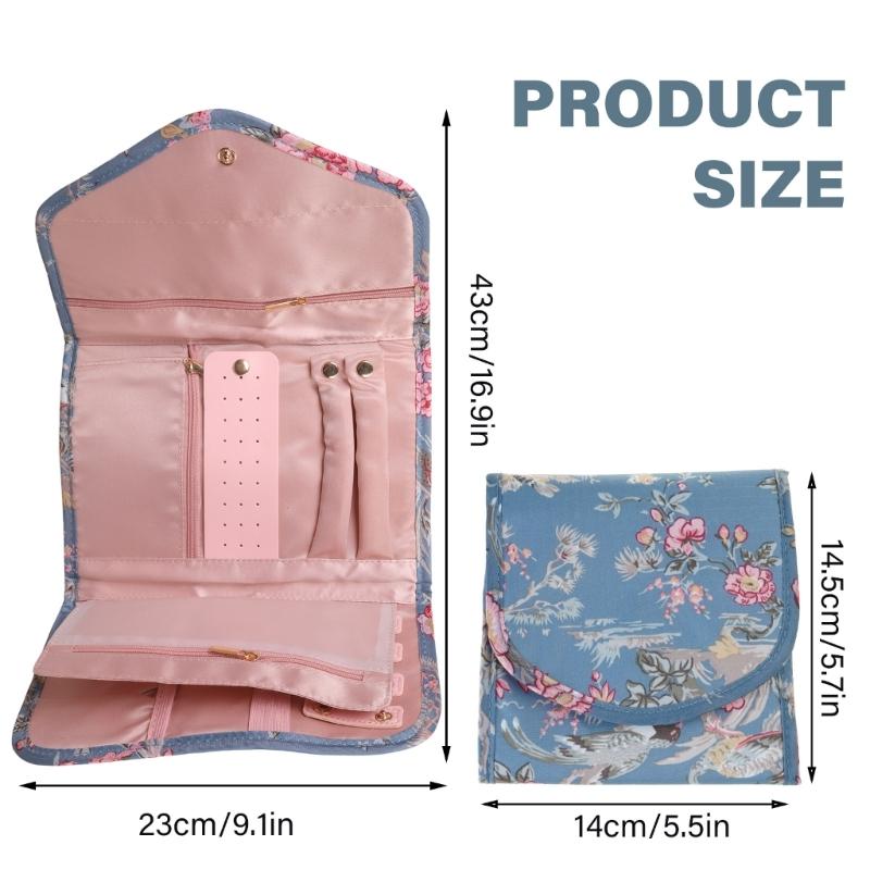 Personalized Small Jewelry Bag Convenient Jewellery Organizer with Dividers Elegant Earrings Necklaces Holder for Women