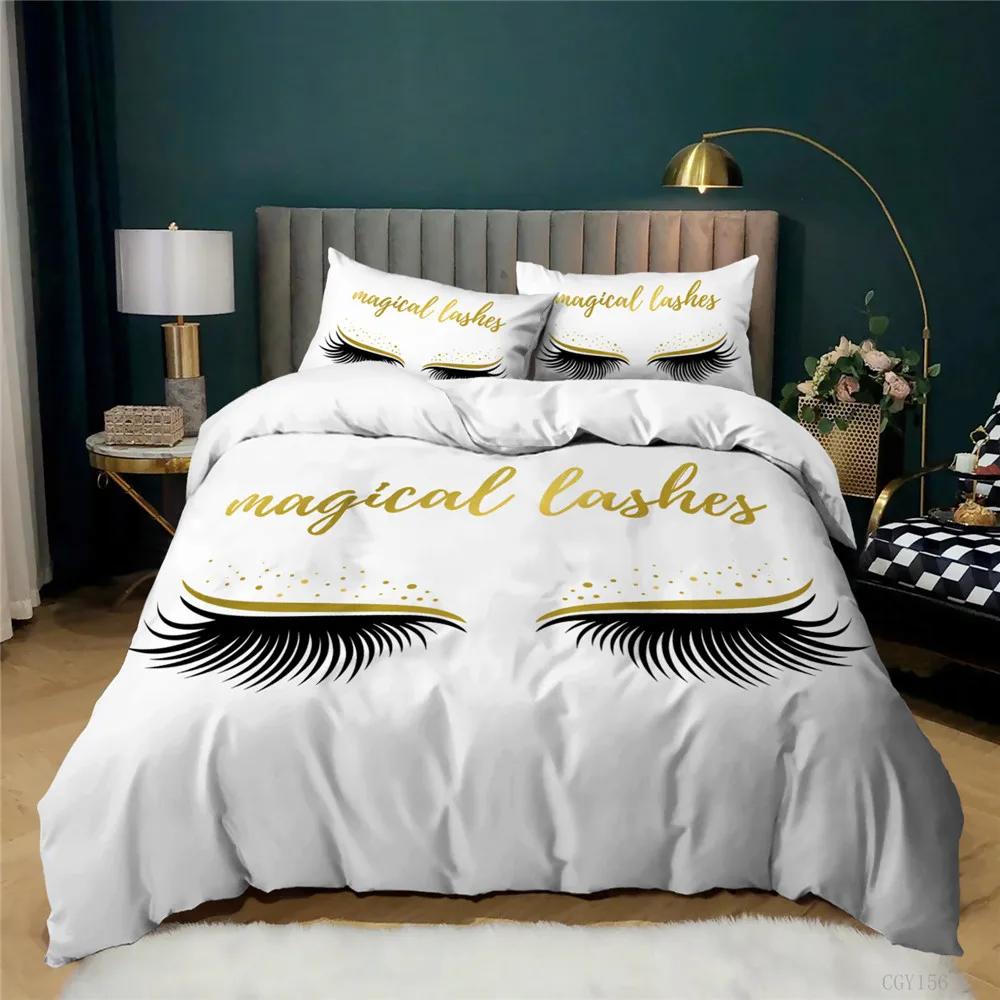 China Air Express Comforter Cover Bedding Set Sequins Eyelash White Pink Duvet Cover Pillowcases Kids,twin Full Quilt Cover Set