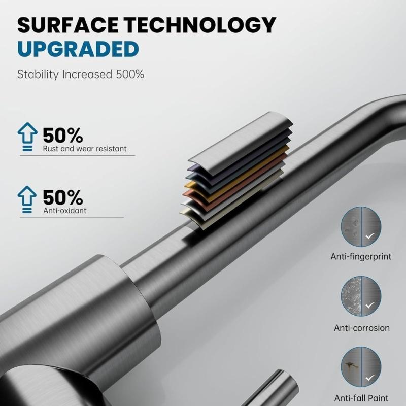 652F Steel Sink Faucet with Pull Out Sprays 360 Rotation Kitchen Sink Mixer Upgrades