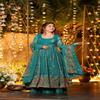 Women's Floral Embroidered Anarkali Set with Sheer Dupatta
