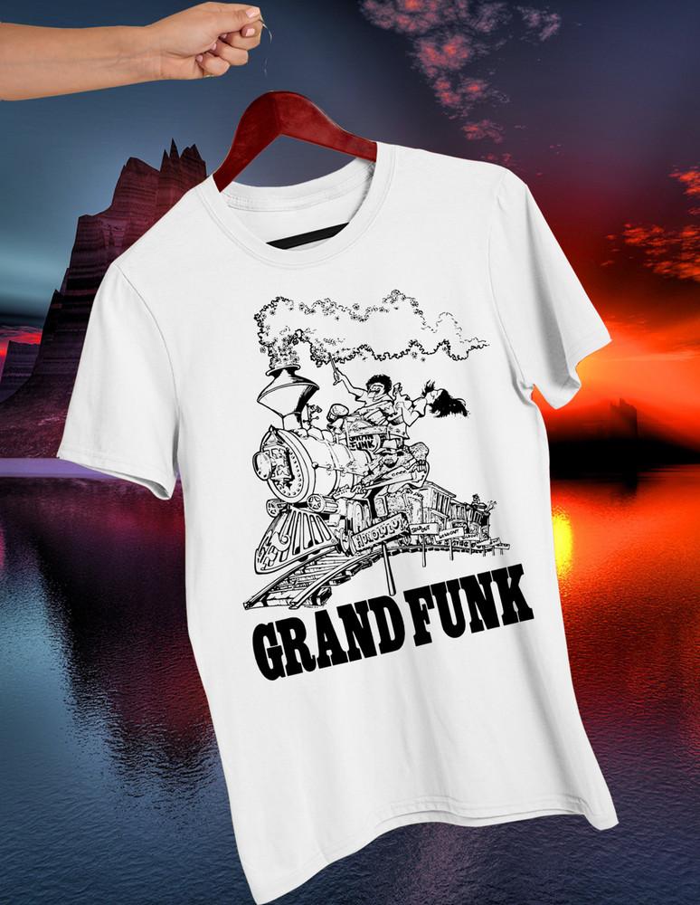 

Band Grand Funk Railroad White CartoonT Shirt Size S4XL Cotton II110 CAO145 Unisex T-Shirt M