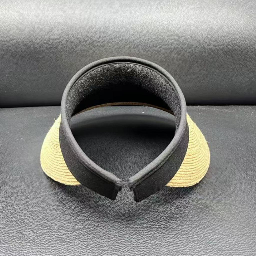 New Hepburn Wind UV Protection Raffia Empty Top Hat Women's Summer Versatile Casual Sun Hat Outdoor Sun Protection Straw Hat