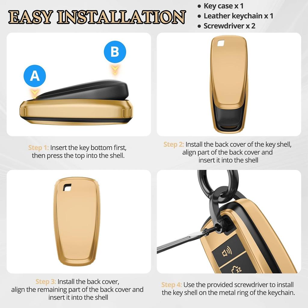 For Ford Key Fob Cover Accessories, Matte TPU Material,With a Cute Leather Keychain,For Explorer F150 Bronco Fusion Escape Expedition Mustang Edge