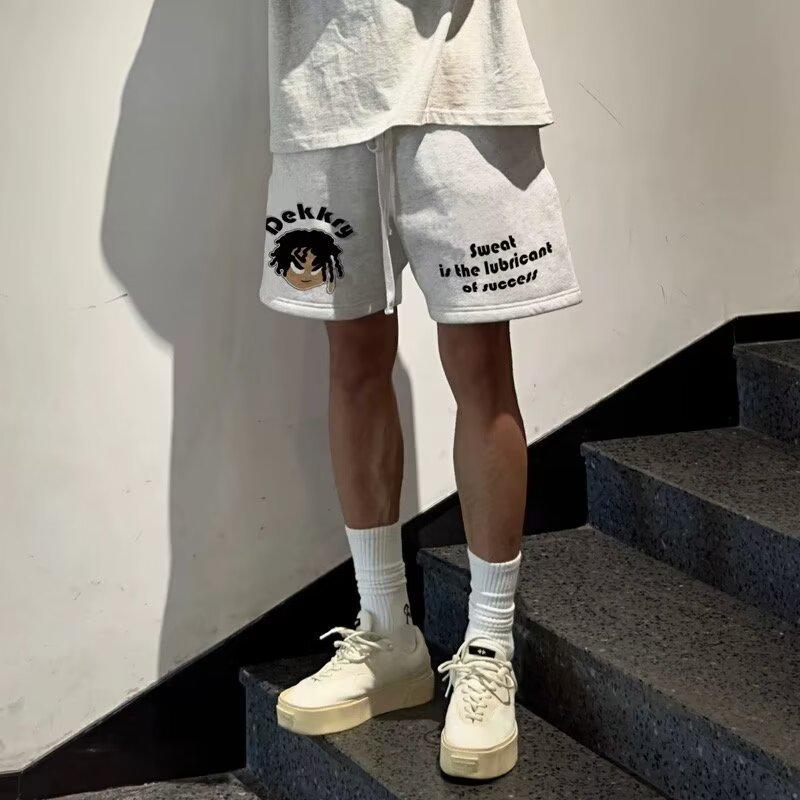 

Youth Trendy Men s Casual Five-Point Sports Pants - Summer Loose Fit, Straight-Leg, Versatile Fashion. XL сірий колір