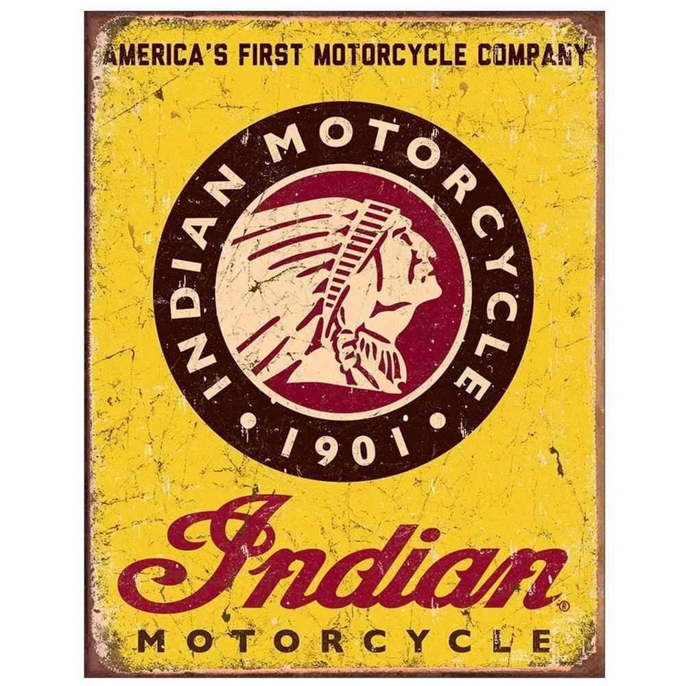 Metallblechschilder Indian Motorcycles Scout Gegr. 1901 Dekoration Eisen Farbe G Metall Dekorative Wandkunst Vintage Schilder Garage Club Bar
