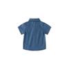 Summer Boys' Denim Short-Sleeve Shirt with Flap Pockets, Children's Collared Shirt, Baby Boy Casual Top, Children's Clothing