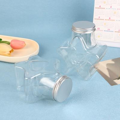 Star Shaped Doll Ornament Storage Box Plastic Bottle With Lids Food Storage Container Wide Mouth Jar Reusable Cookie Container
