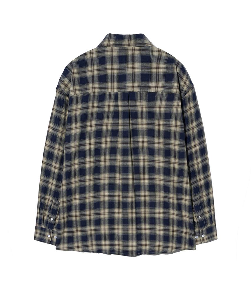 PHYSICAL DEPARTMENT Flannel District Tartan Check Shirt_Navy