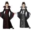 Girls Size 4-12Y Witch Cosplay Costume Black Color Cosplay Dress Gown  For Kids