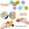 3Pcs Cartoon Insect Fidget Suction Cup Spinner Toy Set Educational Rotating Rattle Baby Bath Toys for Children