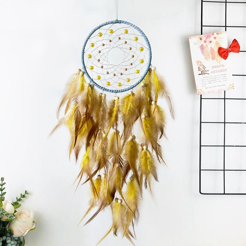 Bedroom Hanging Ornaments Dream Catcher Hand-woven Feather Wind Chime Wall Decor Creative Birthday Festival Gift Home Decoration