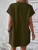 2024 Women's Solid Color Round Neck Loose Short Sleeve Pocket Dress - Spring/Summer Collection