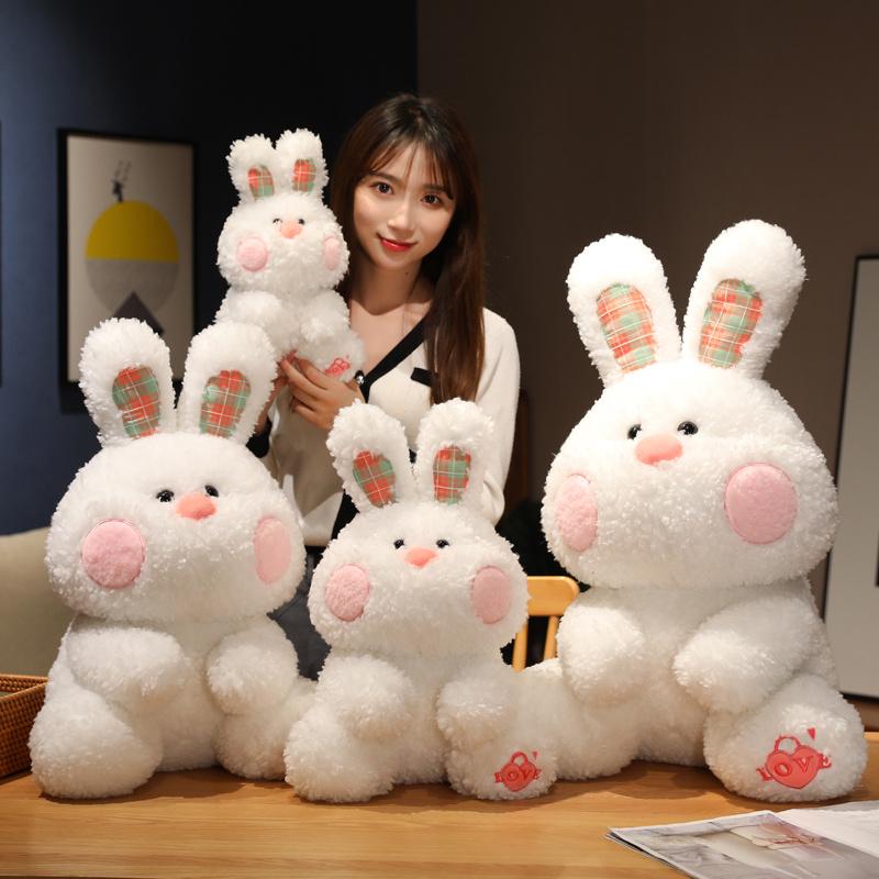 Nic Adorable Fat Rabbit Peluche Toys Fluffy Rabbit Bunny Hand Warmer Pillow Long Plushie Dolls for Girls Baby Appease Birthday Gifts