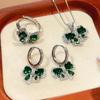 Manufacturer's Direct Of 2025 New Emerald Butterfly Set Women Fashionable Earrings Necklaces Rings Light Luxury Hair Replacement
