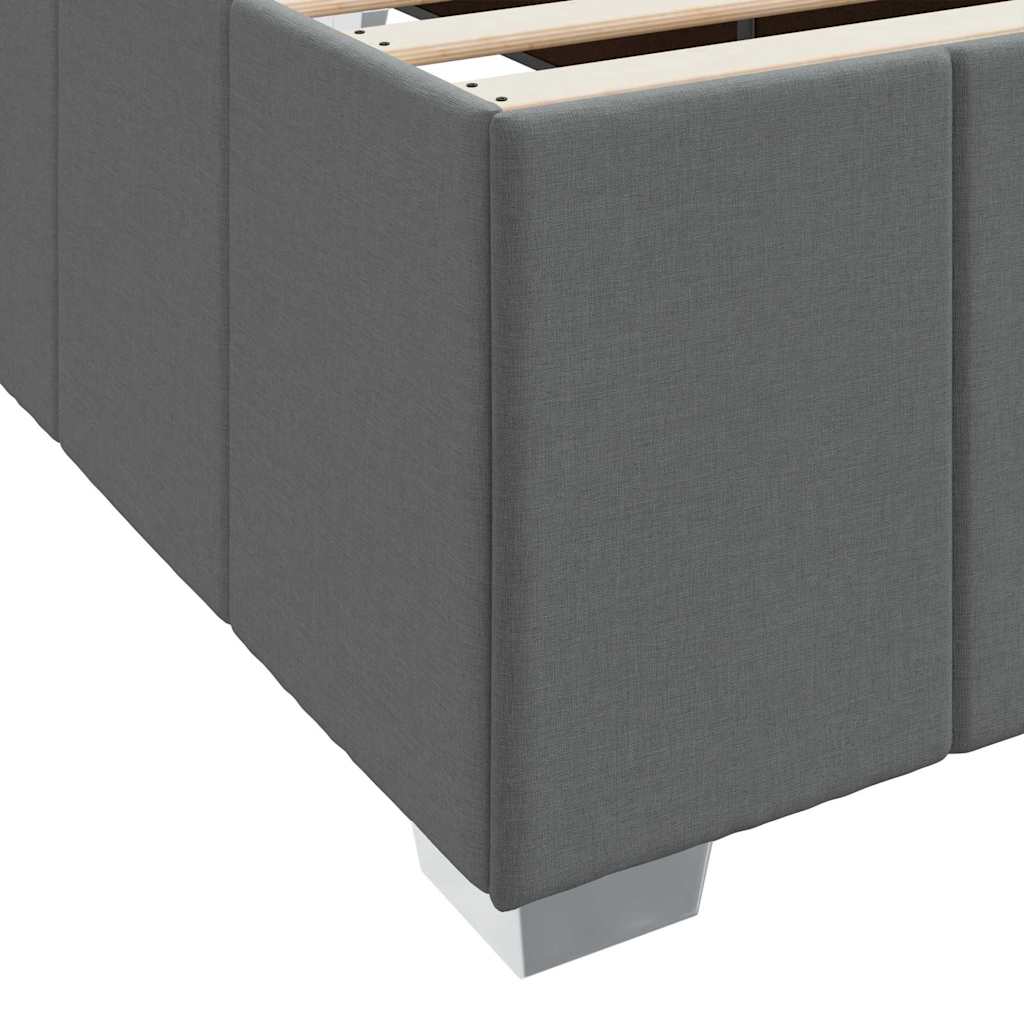 Box Spring Bed Frame with Mattress Dark Grey 120 x 200 cm Fabric