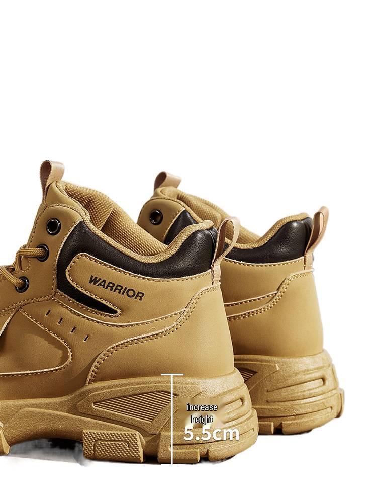 Warrior Men's High-Top Martin Boots - 2025 Height-Increasing Outdoor Hiking and Mountaineering Shoes