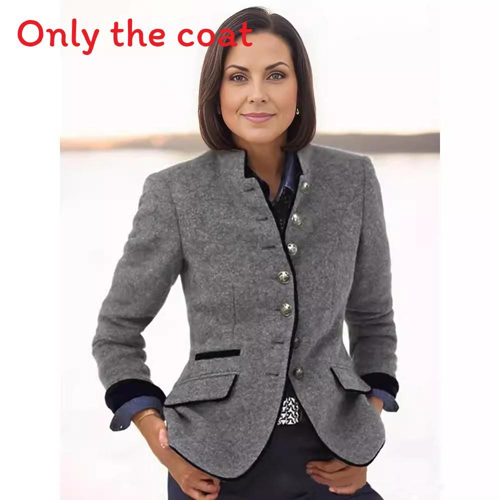 Blazer da Donna in Misto Lana con Design Color Block per l'Ufficio Casual