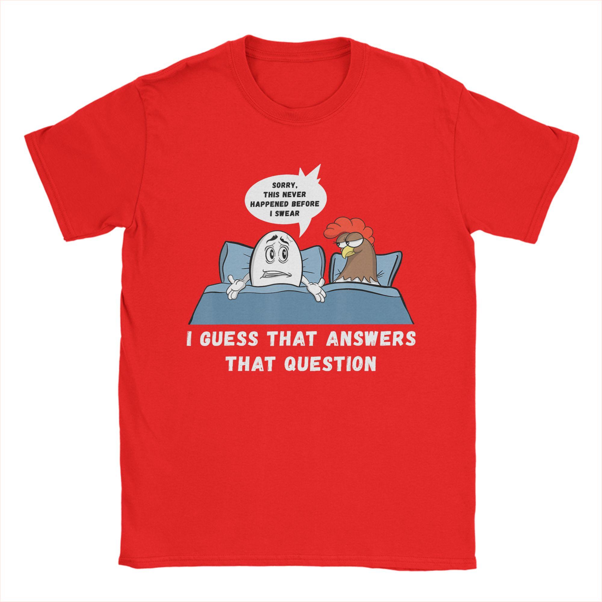 

Harajuku T Shirt Summer Which Came First Chicken Or Egg Joke Funny Adult Humor Hippie TShirts Cotton Tshirt for Unisexs Y2K Tees S