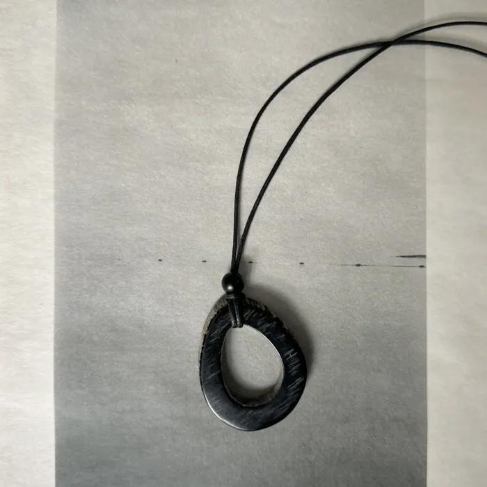 lento necklace_hole Lento Horn Pendant Necklace LISSE