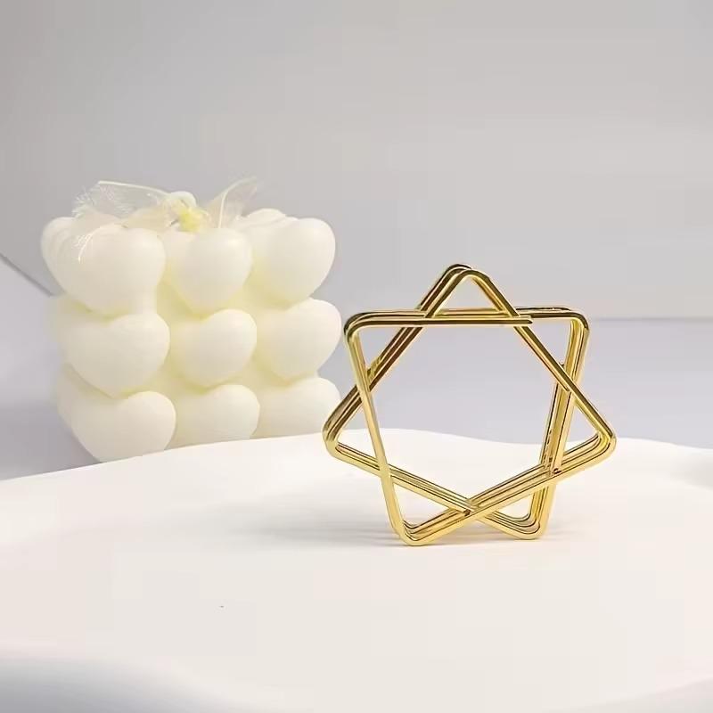 Metal Star Napkin Ring Christmas Polygonal Napkin Holder for Wedding Dinner Party Decor Thanksgiving Holiday Table Decorations