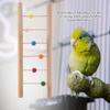 Wood Bird Parrot Ladder Climbing Toy Hanging Swing For Bird Cage Pet Toys With Beads