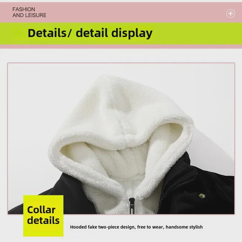 Men's Autumn Winter Cotton-Padded Jacket: Trendy, Velvet-Lined, Loose & Warm